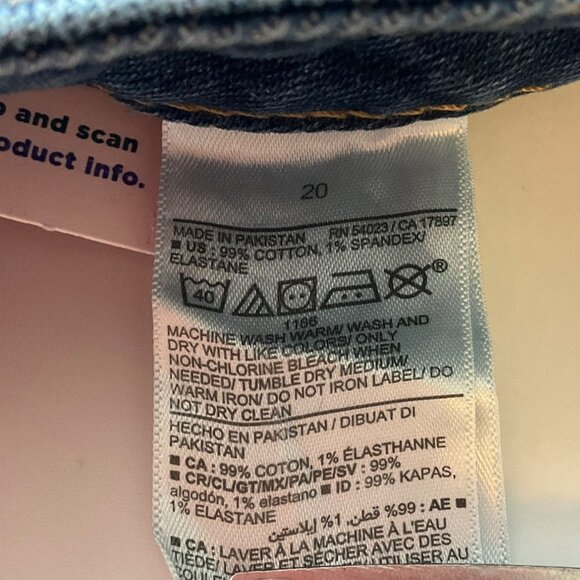 New With Tags Old Navy Sz 20 High-Rise O.G.Denim Shorts Frayed Flag Embroidery - Picture 8 of 12